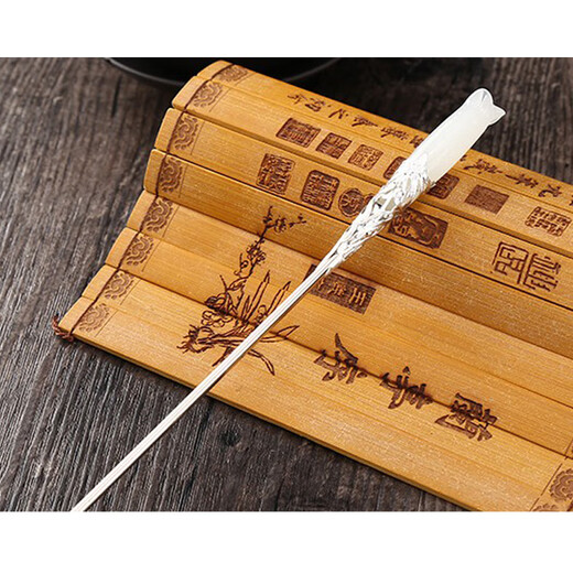 Jianla Jianla Jianla-Antique wig Mulan hairpin set Ancient style hairpin hair White Mulan hairpin and white earrings