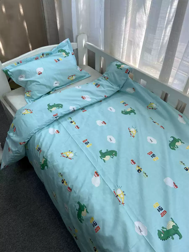 Fantasy custom-made pure cotton children's small quilt cover cushion cover kindergarten mattress cover quilt cover children's bedding three-piece cartoon jungle lion quilt cover 150*180cm