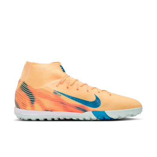 Nike Mercurial Series Mbappe High Top TF Football Shoes Spring Frisbee NIKE SUPERFLY 10 FQ8333 801 Light Melon Orange/Peacock Blue/Igloo Blue 38.5