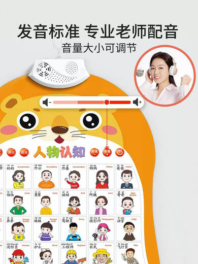 Lancaihe baby toys one-year-old baby enlightenment early education audio wall chart 0-1-3 years old children 6 months and above early education recommended 3 combinations to recognize numbers + spelling