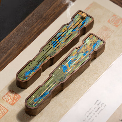 Shanlianhu pen Thousands of hills and valleys to the town Walnut solid wood town ruler Thousands of miles of rivers and mountains Picture copper paperweight Chinese style four treasures of the study handicrafts Brush calligraphy French painting Press paper gifts