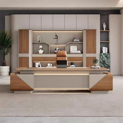 Suyu New Chinese Style Office Solid Wood Large Table Desk Leader CEO Pure Solid Wood Executive Desk Boss Desk with Side Cabinets Customized Sizes and Colors Please Contact Customer Service