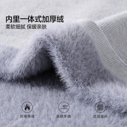 Baleno S&K series sweater women's knitwear women's autumn and winter new half turtleneck one-piece velvet long sleeves to wear inside and outside clothes Oatmeal#Solid color Skin-friendly and warm L