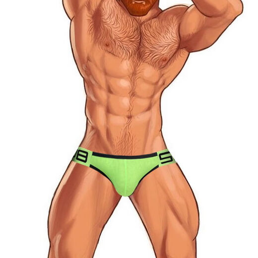 Shantou Lincun beltless thong pure desire men's double thong underwear sexy butt lifting mesh hole breathable design green 1 piece M