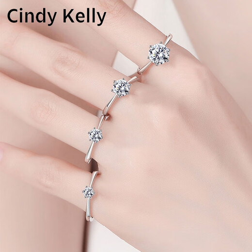 Cindy Kelly's exquisite light luxury women's diamond ring, high-end heartfelt proposal ring for wife, wedding anniversary birthday gift for girls, moissanite diamond ring with adjustable opening, practical and high-end gift for wife and girlfriend