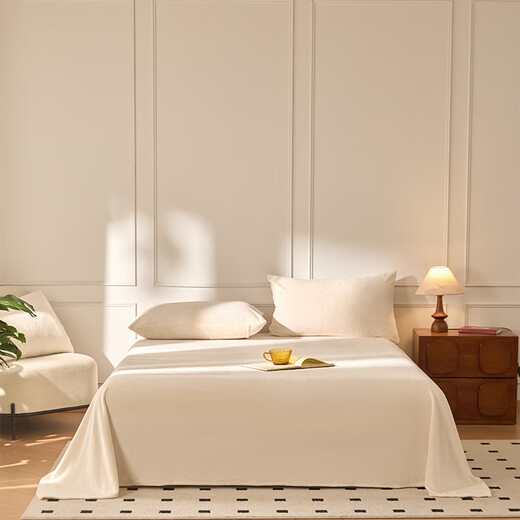 Xinneng Mercury Home Textiles produces winter thickened and velvet milk velvet sheet single piece, winter naked baby sleeping coral velvet sheet, milk white 245 245cm single sheet + pillowcase pair