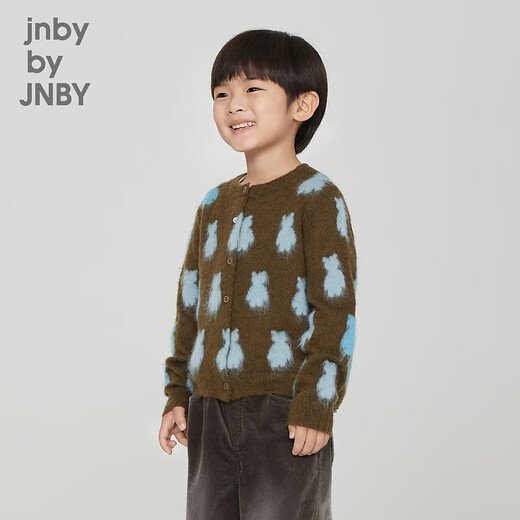 Jnby by JNBY Parent-child clothing Jiangnan Buyi children's clothing autumn sweater jacket non-sticking boys and girls 1N9310160 319 military green 170 cm (different styles for adults)