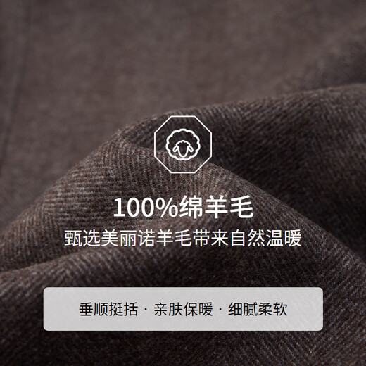 EMZ Ordos Removable Liner Autumn and Winter Warm Wool Coat Mid-Length Men's Woolen Jacket Dark Coffee L 175/96A