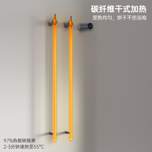 巴勒摩 G672暗装电热毛巾架智能可调温定时别墅极简精铜烘干浴巾架 2+1枪灰色竖款（烘干浴袍）