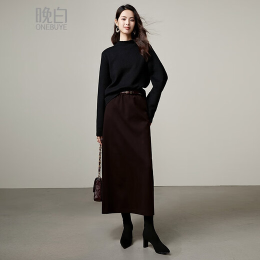 Late White Off Size Clearance 2025 Winter Fashion Casual Sweater Solid Color High Elastic Wool Velvet Sweater Women Black S