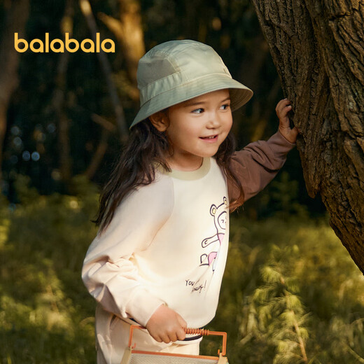 Balabala children's clothing boys' sweatshirts girls spring and autumn clothing 2024 baby round neck tops comfortable casual trendy 208324121209