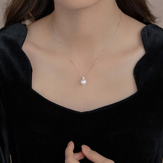 Centenary-old Xiangyuan White Princess Natural Freshwater Pearl Necklace Extremely Bright Perfect Round Princess Pendant Single Female 92 Aurora Flawless Perfect Round Freshwater Pearl Pendant 8-9mm
