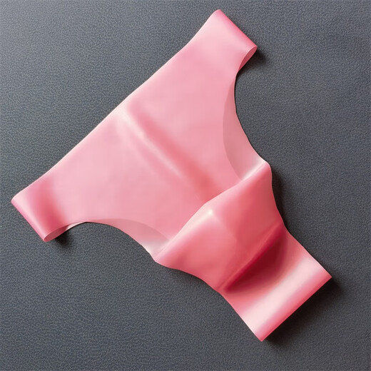 Men's thong T-pants rubber seamless splicing concave and convex sexy one-piece latex underwear red, yellow, green, pink, transparent, red, waist 65-75 cm