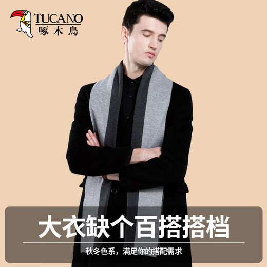 Woodpecker (TUCANO) woolen scarf, men's neck scarf, birthday gift for boys, boyfriend, husband, boyfriend, father, dad