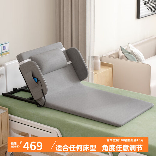 Xingqibao Electric Stand Up Assistant Home Elderly Get Up Care Sleeper Mattress Back Lifter Automatic Lifting Backrest Artifact Gray Long Style (With Armrests) + Electric Adjustment