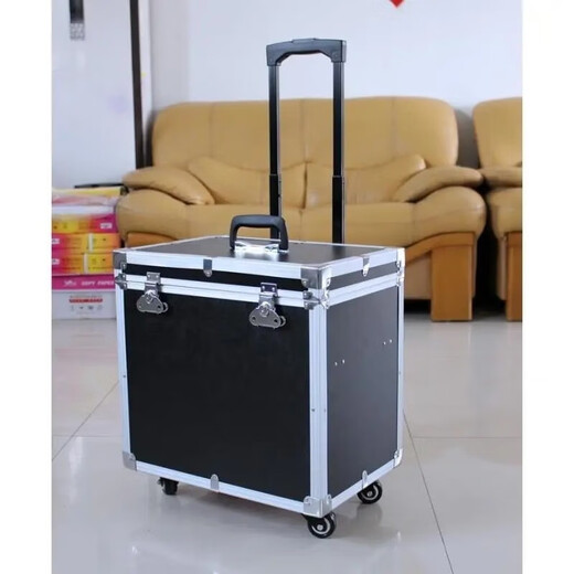 He Jiagong Furniture Seamless Touch-up Paint Multi-functional Aluminum Alloy Trolley Universal Wheel Repair Household Tool Box Hand Butterfly Lock* Trolley Box Empty Box 44*30*42)