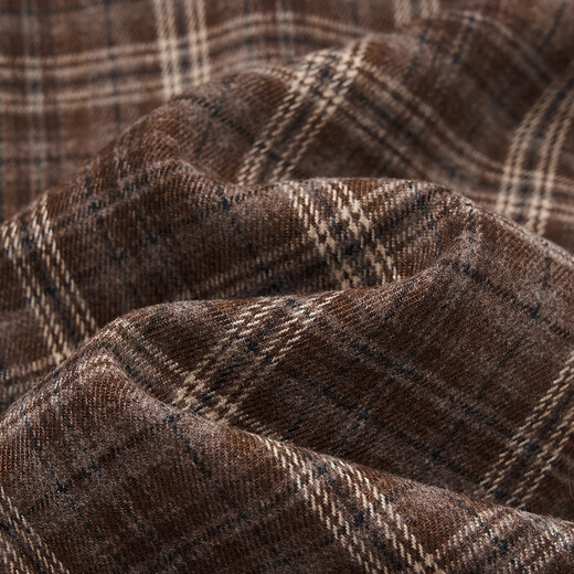 Demana Geometric Aesthetics Winter Intelligent Commuting Lapel Plaid Shirt Side Pleated Waist Shirt Women's Top