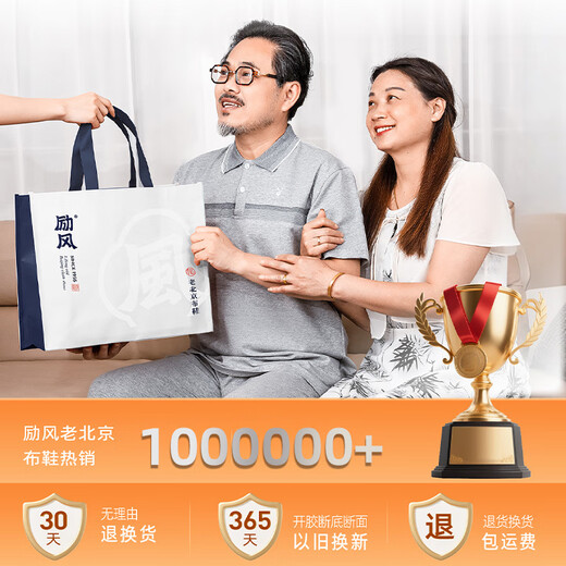 Li Feng Winter Old Beijing Cloth Shoes Men's Thousand-Layer Soles Official Genuine Thick Wool Waterproof Warm Cotton Shoes for the Elderly Black 41