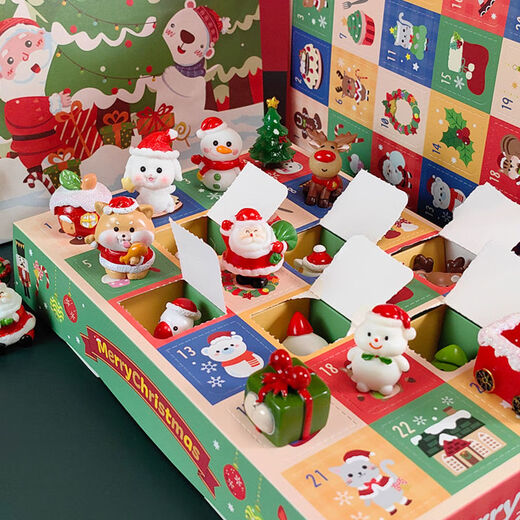 24格圣诞节洞洞乐倒数日历盲盒圣诞老人摆件儿童抽奖玩具节日礼物 24格圣诞洞洞乐1盒