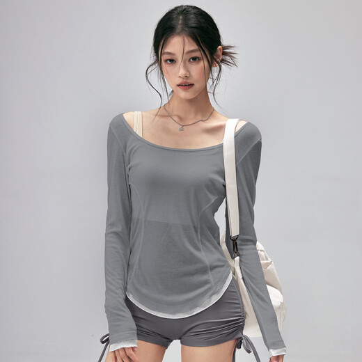 Jincheng Breathable Yoga Wear Cover-Up Thin Slim Fit Sports Top Pilates Running Training Long Sleeve New Eggnog White YG532 S