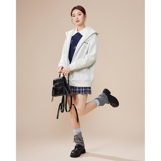 IEF/爱依服2025秋季新款基础通勤休闲百搭字母绣花连帽卫衣外套