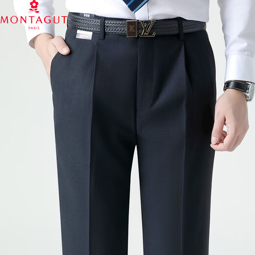 MONTAGUT Men's Pants 2025 Autumn and Winter Thick Wool Pants Middle-aged and Elderly Casual Loose Large Size High-waisted Dad Pants Black 29 2 feet 2 Waist