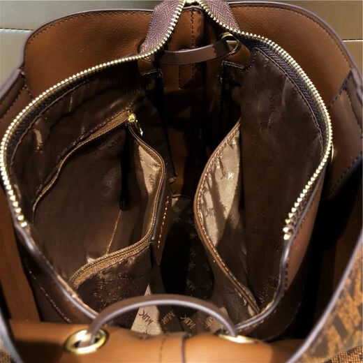 Hong Kong women's new bag bag 2024 texture cross-body bag large capacity portable shoulder leather women's bucket bag 2686M coffee small size, anti-counterfeiting code shopping receipt