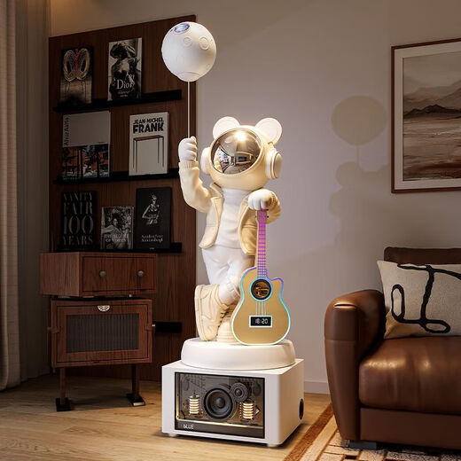 Jizhao astronaut large floor-standing ornament in the living room of the astronaut's living room high-end light luxury decoration starry sky projection lamp next to the TV cabinet White astronaut + Xiaoai classmates speaker + karaoke speaker Height 160.5cm No Specifications