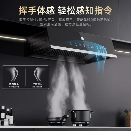 Sakura-Baum-Dunstabzugshaube, Preisgarantie Doppel 12, Haushalts-Dunstabzugshaube mit großer Saugleistung im chinesischen Stil, Mietküche, kleine Wohnung, kleine Größe, altmodische Dunstabzugshaube 41 m, Berührung + Wellensensor + Doppelfilter + thermische Reinigung, Selbstinstallation