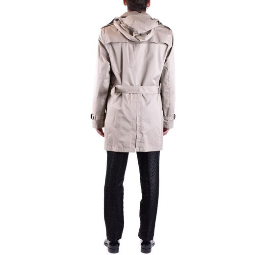 BURBERRY solid color double-breasted mid-length long-sleeved windbreaker for men Gray Gray L