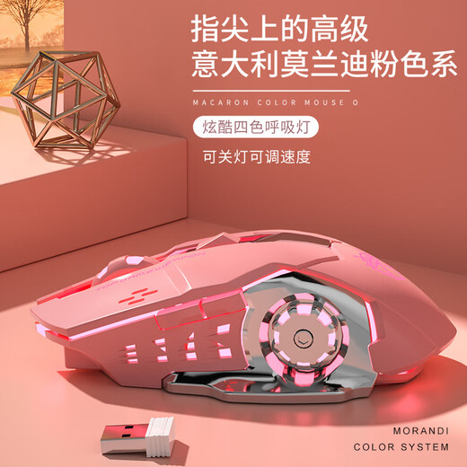 La même souris sans fil de Logitech, Wrangler silencieux, charge mécanique, jeu e-sport, bureau, ordinateur portable, ordinateur de bureau, Bluetooth, double mode, version classique, rose Sakura (bouton silencieux, batterie de grande capacité)