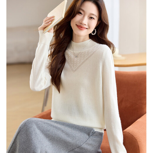 Shexi (Srcr) 100% cashmere elegant cashmere sweater for women with spring and autumn New Year red knitted bottoming sweater