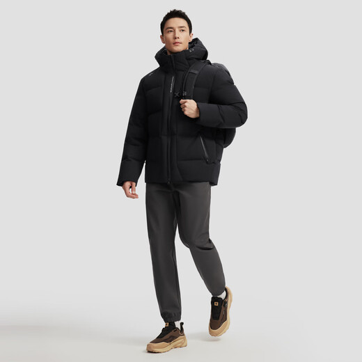 DESCENTE DESCENTE TRAINING series HEAT NAVI sports and casual men's short down jacket BK-black L (175/96A)