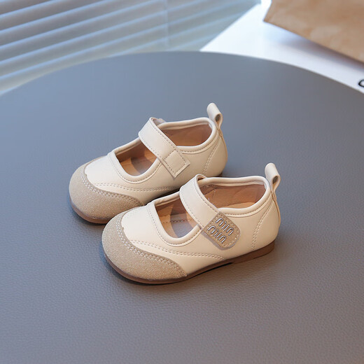 Tyranis Yangma recommends girls' small leather shoes 2025 spring and autumn new little girl princess shoes baby girl Velcro off-white 16_inner length 12cm