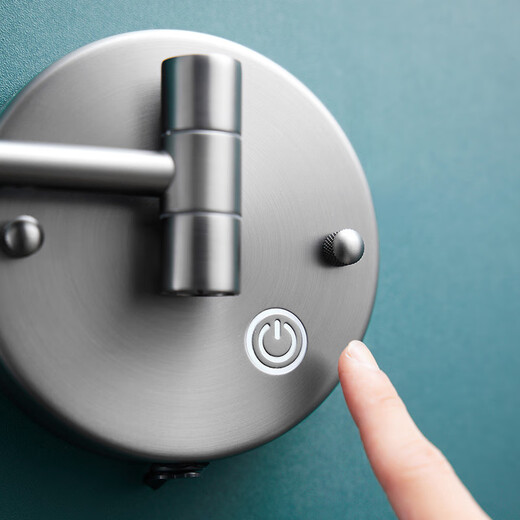 JEACRFT nail-free LED cosmetic mirror, three-color light-changing rotating folding bathroom makeup mirror, with retractable wall, cream white - mirror touch-sensitive three-color light-changing, concealed electric version, no nails/punching