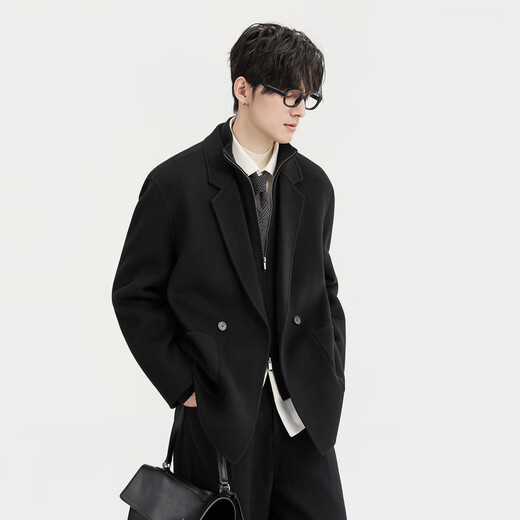 Earl Zall None wool blend Earl Zall 25 autumn and winter short coat men's wool double-sided blazer