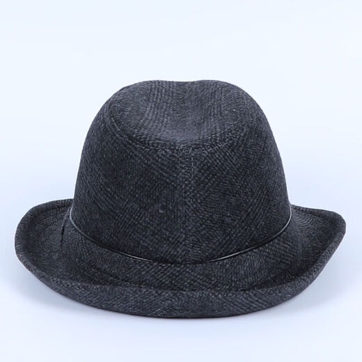 Qisman autumn and winter men's hat British retro jazz hat outdoor dad warm middle-aged and elderly spring and autumn hat men fine wool dark gray 56cm