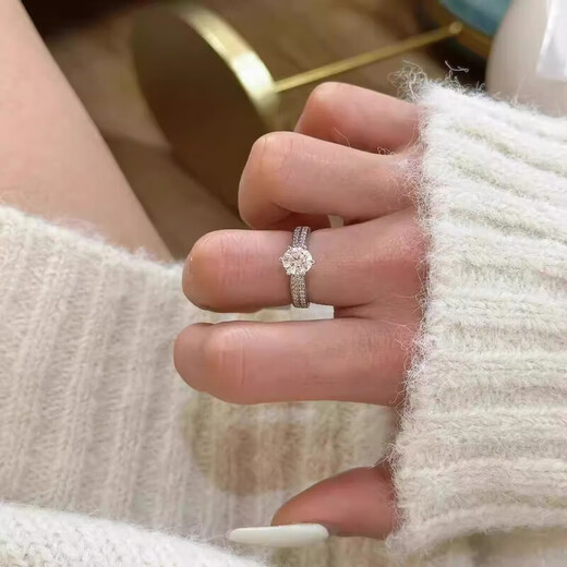 I Do platinum pt950 diamond ring for women gypsophila 1 carat cultivated diamond Starlight Queen wedding ring proposal gift for wife and girlfriend Starlight Queen 1 carat diamond size 18