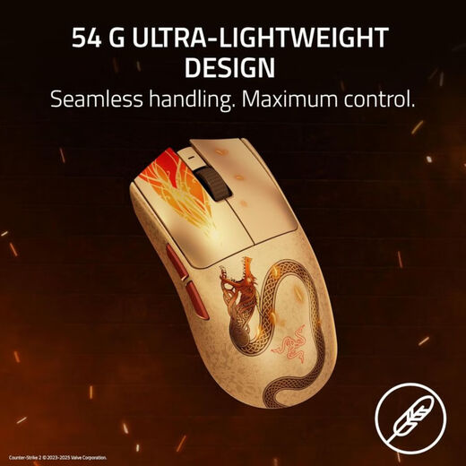 Ensemble souris de jeu sans fil Razer (RAZER) Viper V3 Pro + tapis de souris <Counter-Strike 2 Counter-Strike 2 Edition> Taux d'interrogation 8K 8 boutons programmables souris + tapis de souris Capteur optique 35K DPI, micro-interrupteur optique de troisième génération