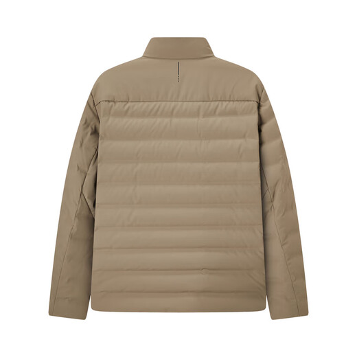 Jiumuwang three-proof down large goose down down jacket men's winter warm and cold light outdoor coat hooded jacket khaki + slim version + stand collar JK5D-57417 M 170/92A(48)