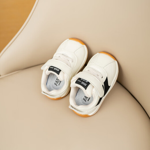 YEEHOO FASHION Ying's baby soft-soled non-slip shoes 12-year-old white shoes boys' sports shoes black 24