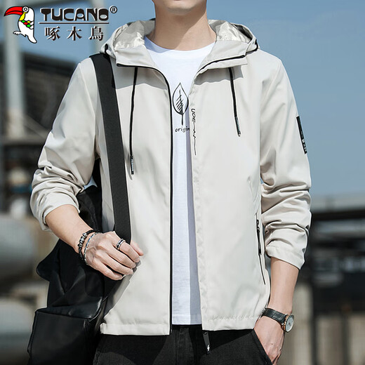 Woodpecker (TUCANO) Jacket Men's Autumn and Winter Jacket Men's Casual Workwear Hooded Jacket Loose Men's Khaki XL