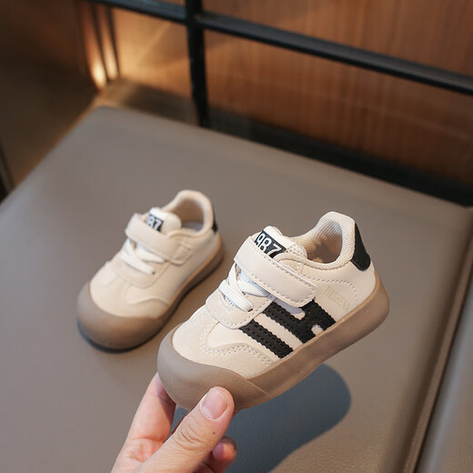 Terranis Leather Toddler Shoes 2025 Autumn and Winter Infants and Toddlers 0-1-3 Years Old Boys' Shoes Moral Training Shoes Women 4 Green Leather 20_Inner Length 14.0cm