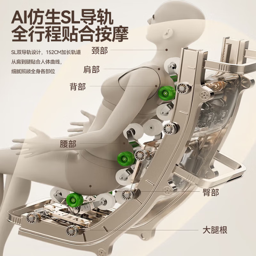 AUX National Subsidy 15% Massage Chair Home Full Body Space Capsule 2025 Fully Automatic Zero Gravity Intelligent Electric Massage Sofa Massage Gift for Parents and Elders High-End Upgraded Model/Black 6 Jade Heads + SL Guide Rail + Upstream and Downstream Travel