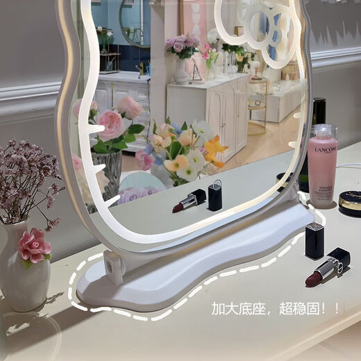 HD LED makeup mirror with light vanity mirror desktop smart home simple master bedroom Internet celebrity large KT cat with light model