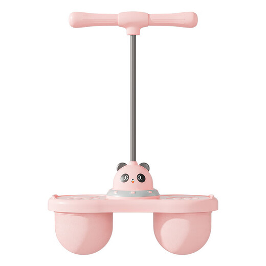 Zhiqixin children's jumping ball, children's and teenagers' sensory training, bouncing ball, frog jumping, balance jumping pole, fitness equipment, double ball, thickened, high load-bearing/high elasticity, primrose green + pump