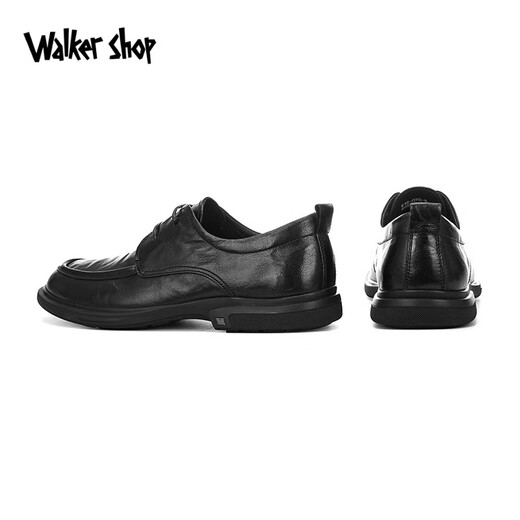 Walker Shop Commuting Men's Casual Leather Shoes First Layer Cowhide 2025 New Breathable and Comfortable Soft Sole Business Leather Shoes for Men Black Lace Up 40
