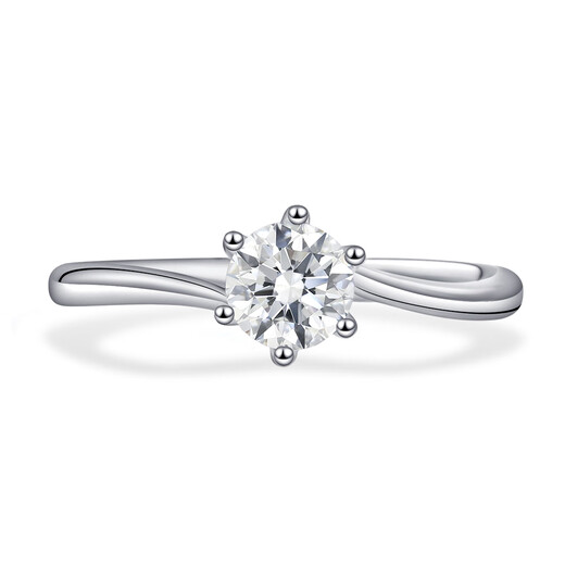 Star Eye Jewelry Special Price White Platinum 18K Gold Diamond Ring Twisted Arm Six Claw Ring 50 Points Real Diamond Looking for a Wedding Gift for My Wife Diamond Ring - 50 Points M-N Color VS Clarity 9-20 Circles Can Be Remarked