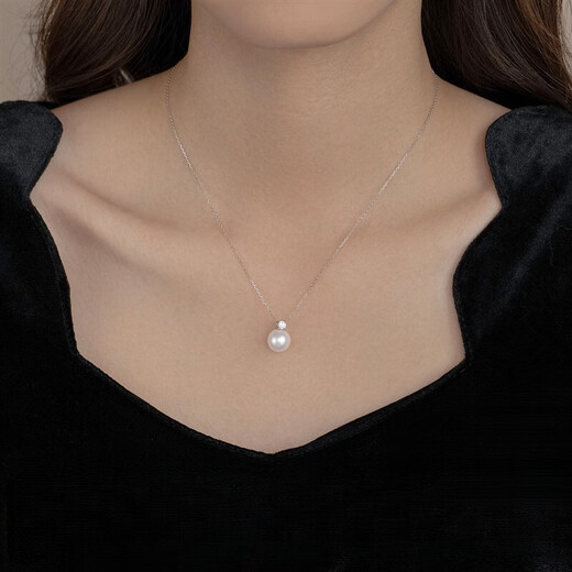 Centenary-old Xiangyuan White Princess Natural Freshwater Pearl Necklace Extremely Bright Perfect Round Princess Pendant Single Female 92 Aurora Flawless Perfect Round Freshwater Pearl Pendant 8-9mm