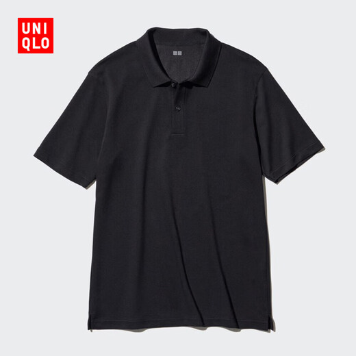 Uniqlo men's and women's cool clothes AIRism POLO shirt short-sleeved business commuting T-shirt 479724 475367 479724/09 black L